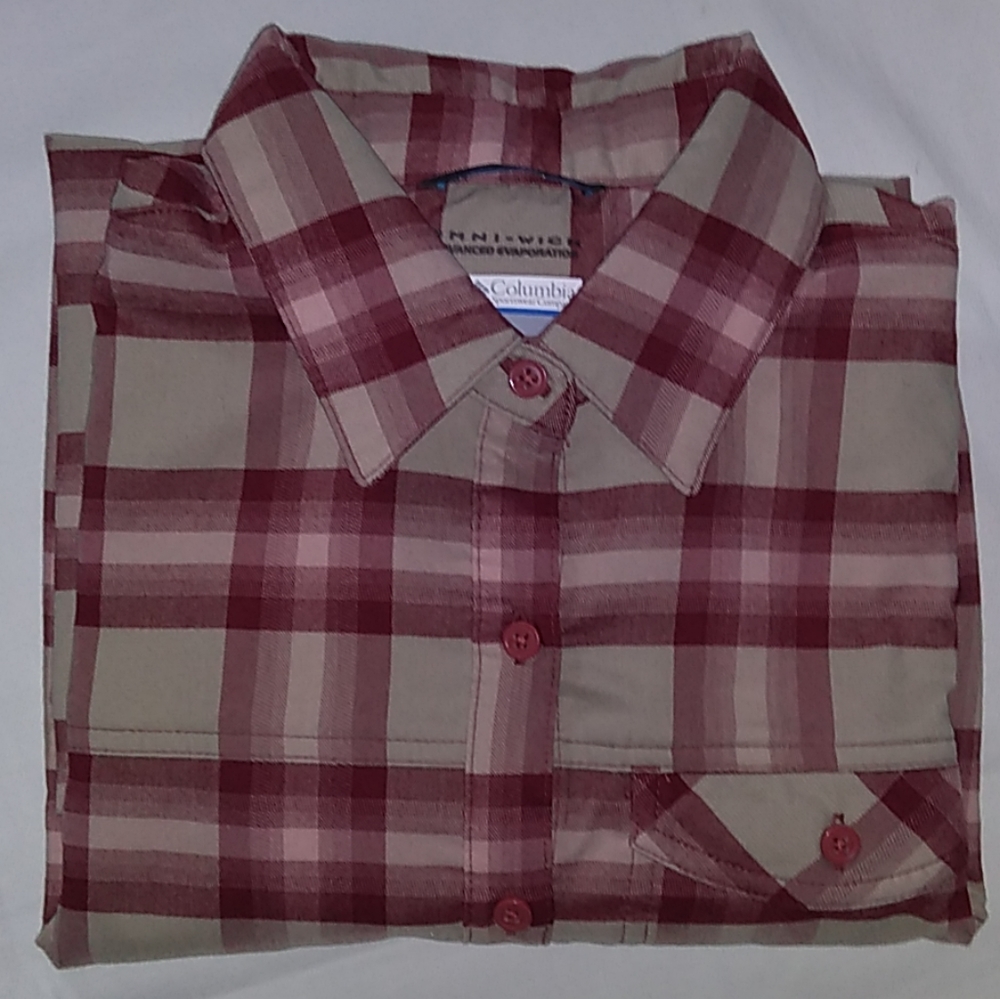 NWOT Columbia Omni-wick Plaid Button Down - Picture 2 of 8